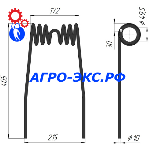 Зуб пружинный на среднюю борону БЛП.00