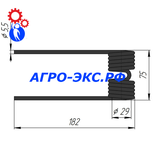 Зуб пружинный на пресс-подборщик 12R004 (2)