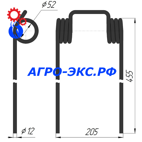 Зуб пружинный на культиватор Q4033600 (2)